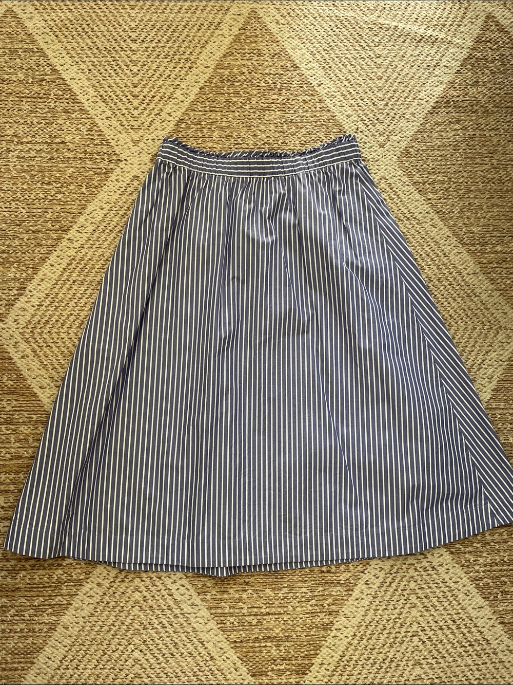 Talbots Petite Small Blue and White Striped A-Line Skirt